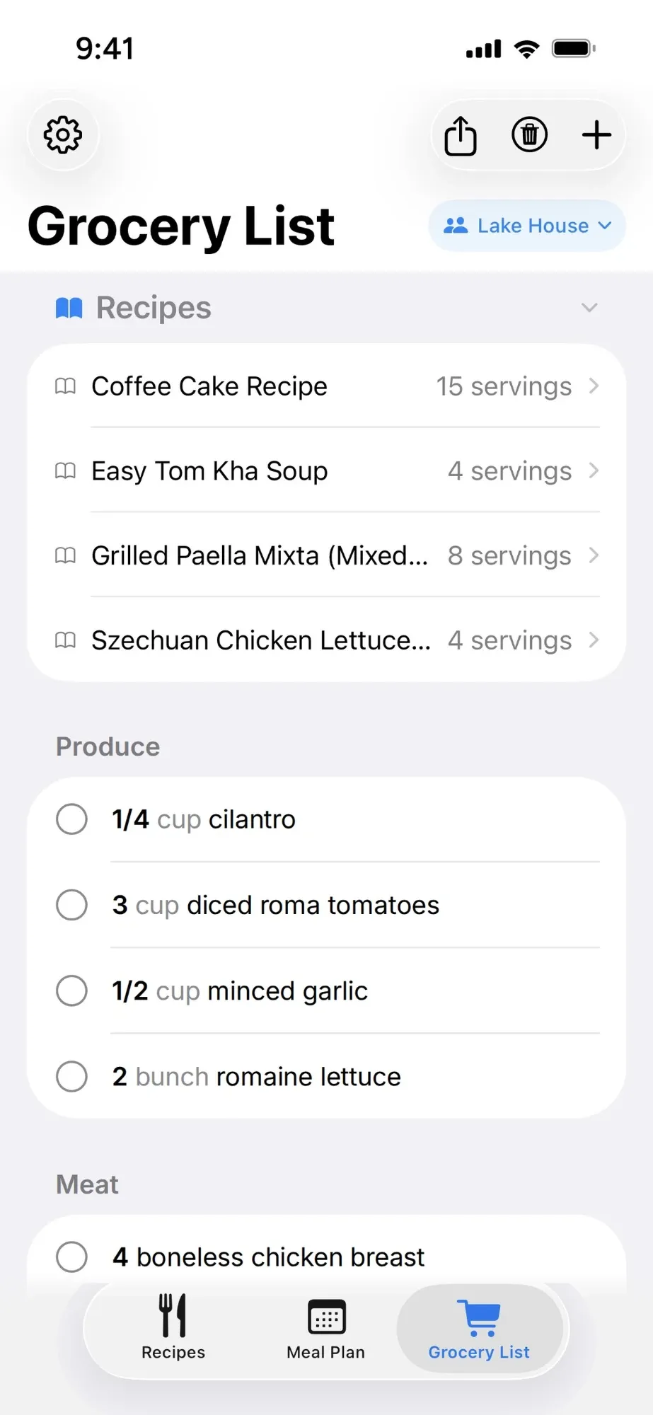 Grocery list